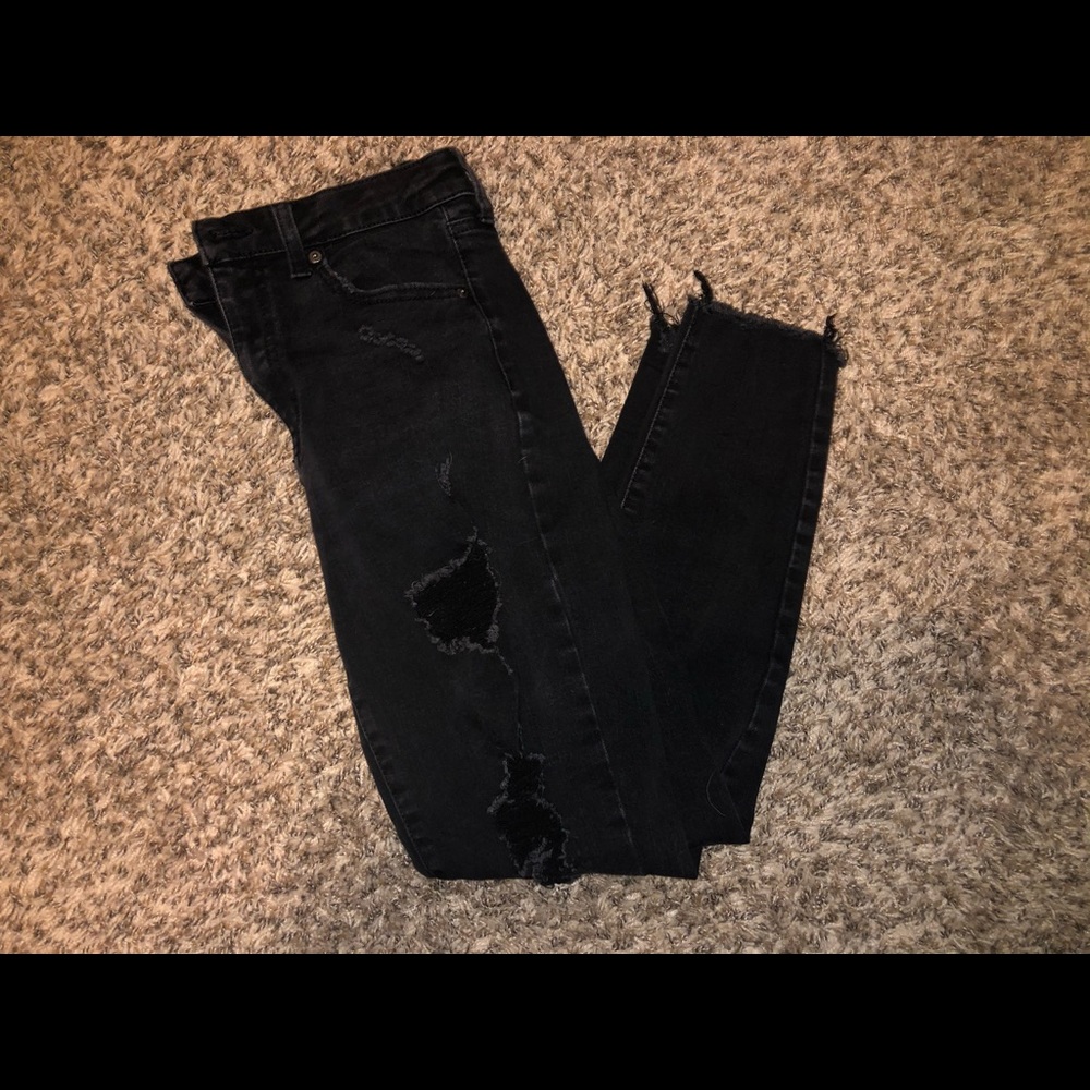 Aeropostale Black Ripped Jeans-Size 10